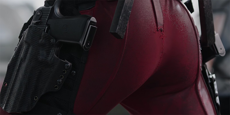 Be prepared, you'll see a lot of this (his ass) in the film. Deadpool. Image Credit: 20th Century Fox. 