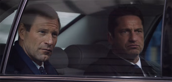 Gerard Butler & Aaron Eckhart make a good team. London Has Fallen. Image Credit: Lionsgate.