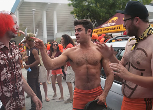 Seriously how ripped is Zac Efron. Bad Neighbours 2 (Neighbors 2: Sorority Rising). Image Credit: Universal.