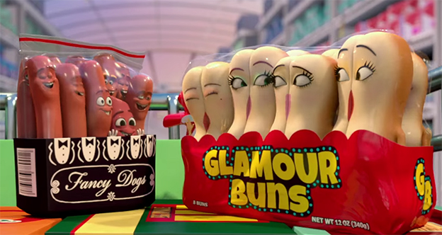 Don't be fooled by the cute characters, this is an adult movie. Sausage Party. Image Credit: Sony. 