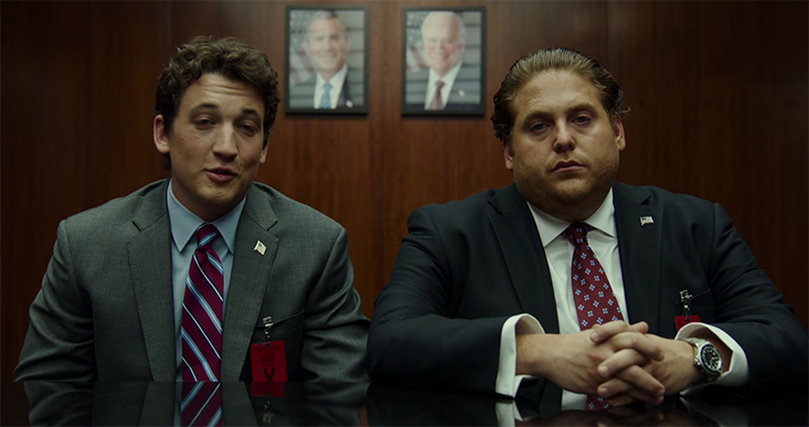 If these two look super high, that's because they are, bonus Bush and Cheney for context. War Dogs. Image Credit: Warner Bros.