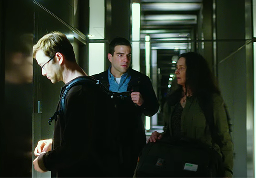 Unfortunately they keep cutting away from the interesting part of the film. Snowden. Image Credit: Open Road Films. 