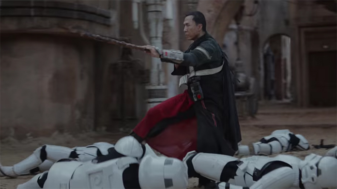 Donnie Yen was perfectly cast as Chirrut Îmwe. Rogue One (Rouge One: A Star Wars Story). Image Credit; Disney/Lucasarts. 