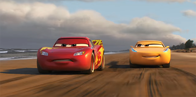 What starts of as a straight forward story, thankfully does not end as one. Cars 3. Image Credit: Pixar/Disney.