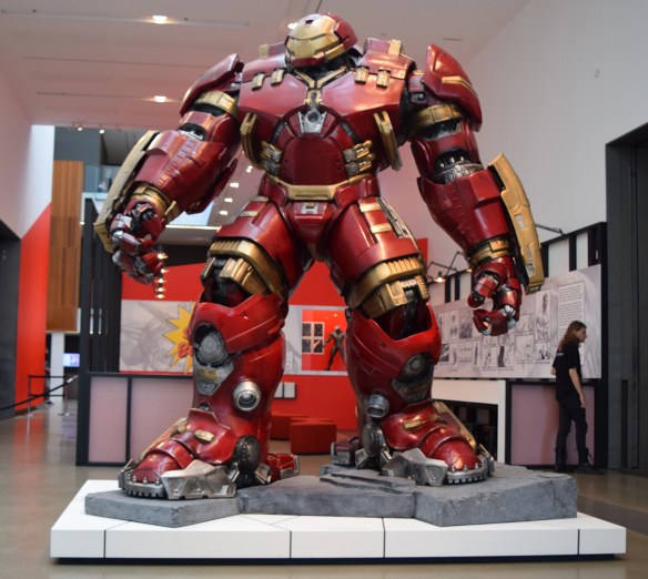 Iron Man protecting the comic creation centre