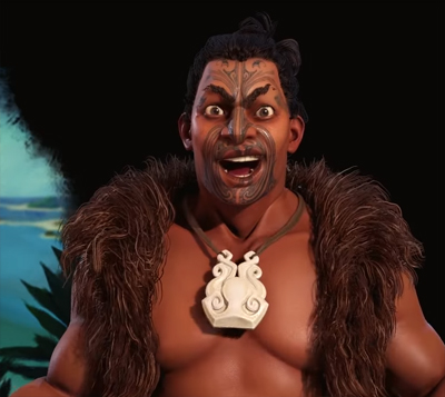 Kupe of the Maori in Civilization 6 Gathering Storm. Image Credit: Firaxis Games