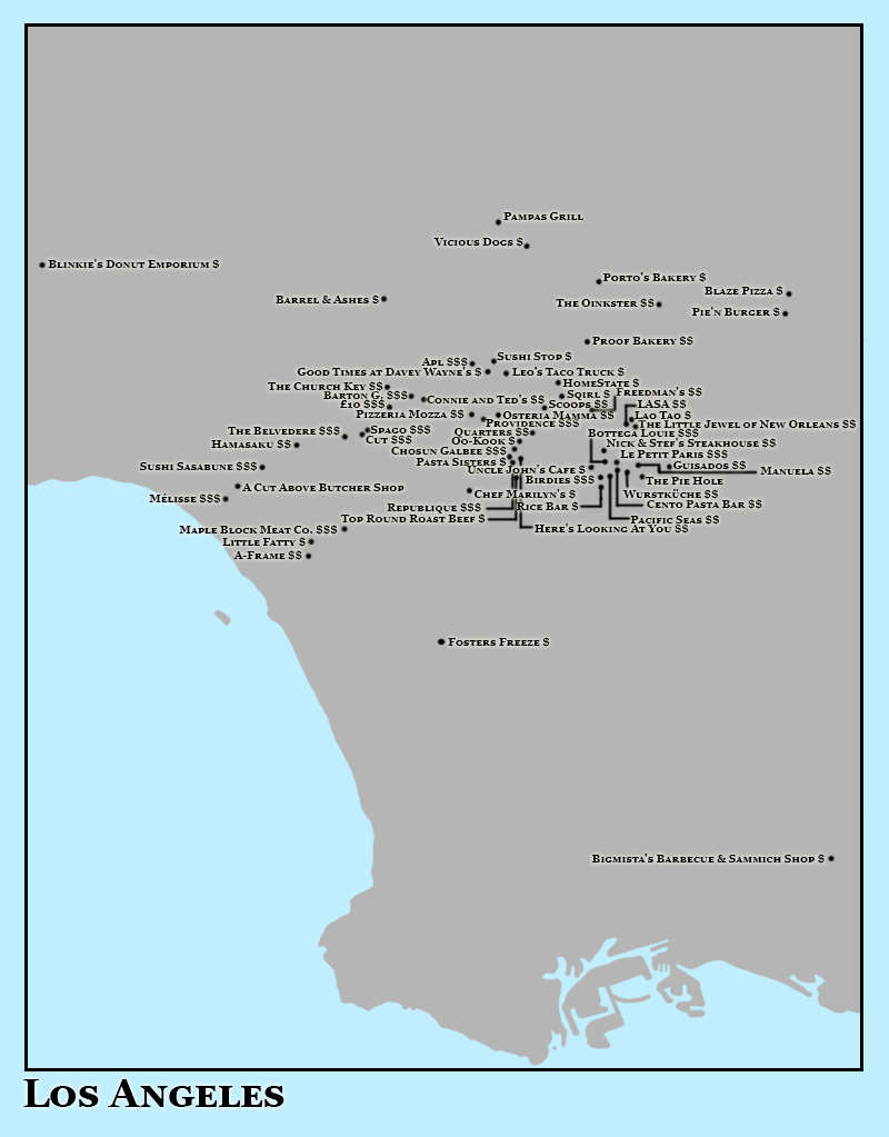 Los Angeles Map of Worth-It. Image Credit: Brian MacNamara.