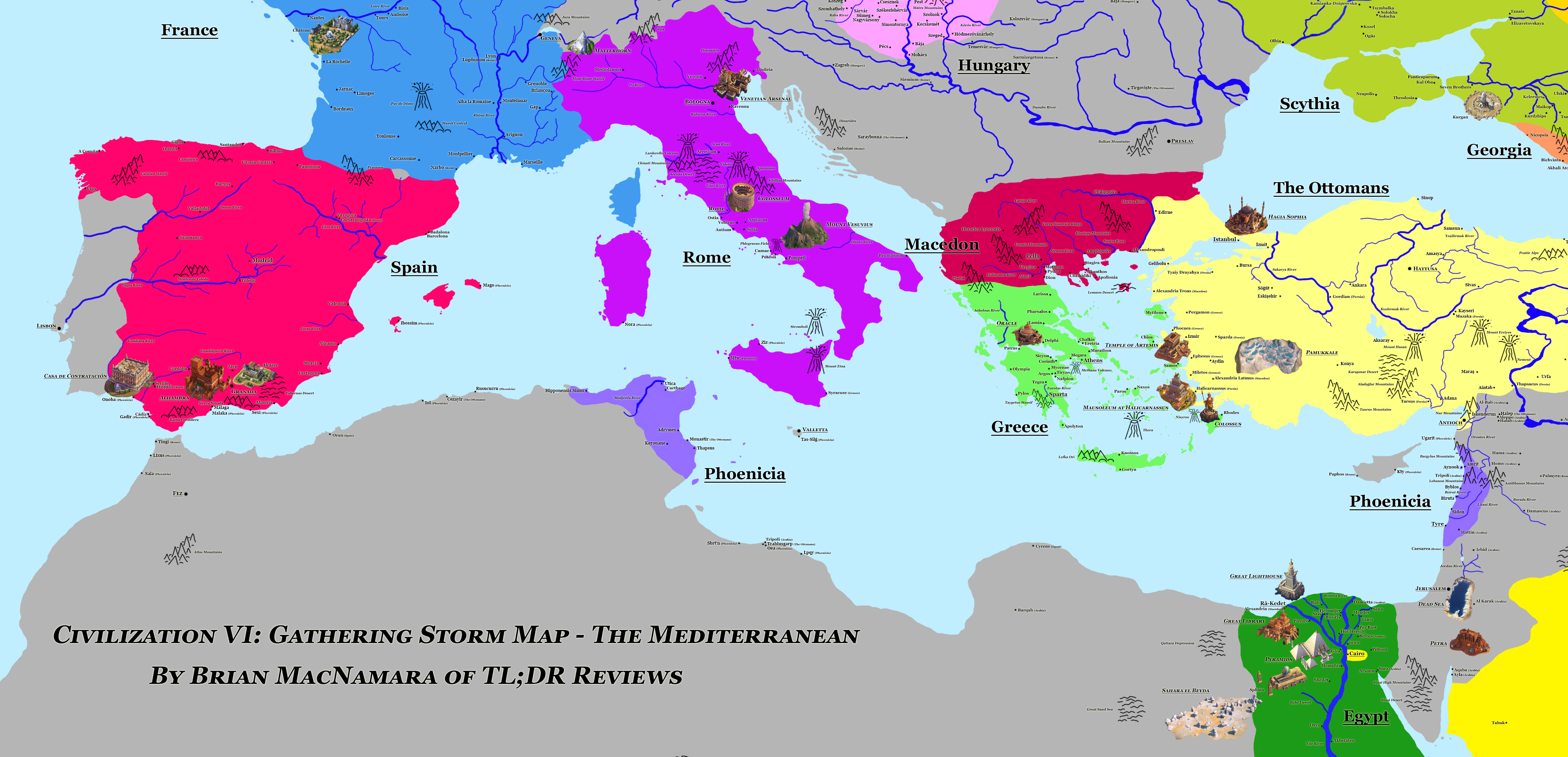 the Mediterranean in Civilization VI: Gathering Storm.