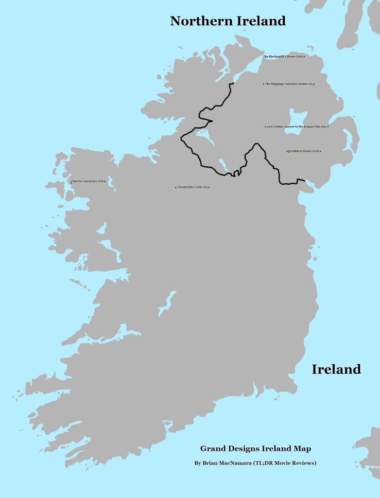 Ireland and Northern Ireland Grand Designs Map. Image Credit: Brian MacNamara