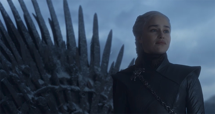 Daenerys (Emilia Clarke) in Game of Thrones: The Iron Throne. Image Credit: HBO.