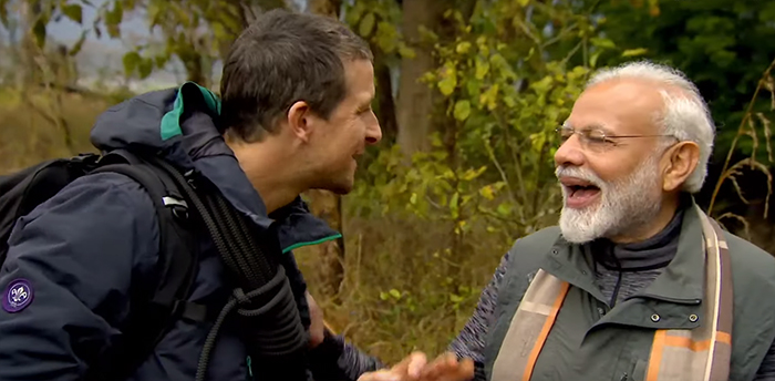 Man vs. Wild with Bear Grylls and PM Modi. Image Credit: Netflix.
