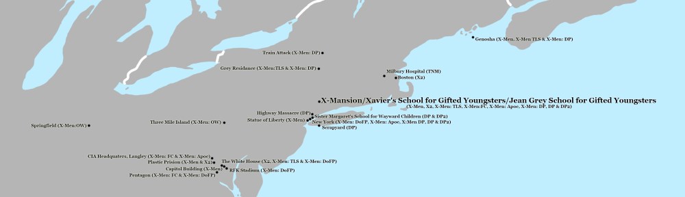 X-Men North-East America Map. Image Credit: Brian MacNamara.