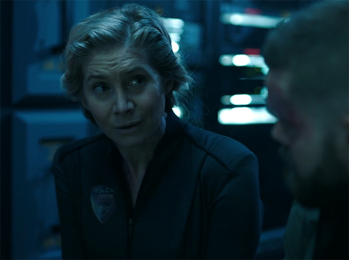 Rev. Dr. Anna Volovodov (Elizabeth Mitchell) The Expanse. Image Credit: Amazon Studios.