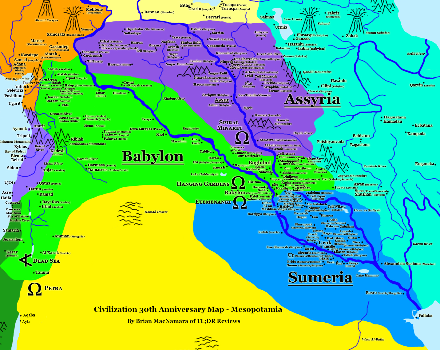 Anatolia Civilization Map. Image Credit: Brian MacNamara.