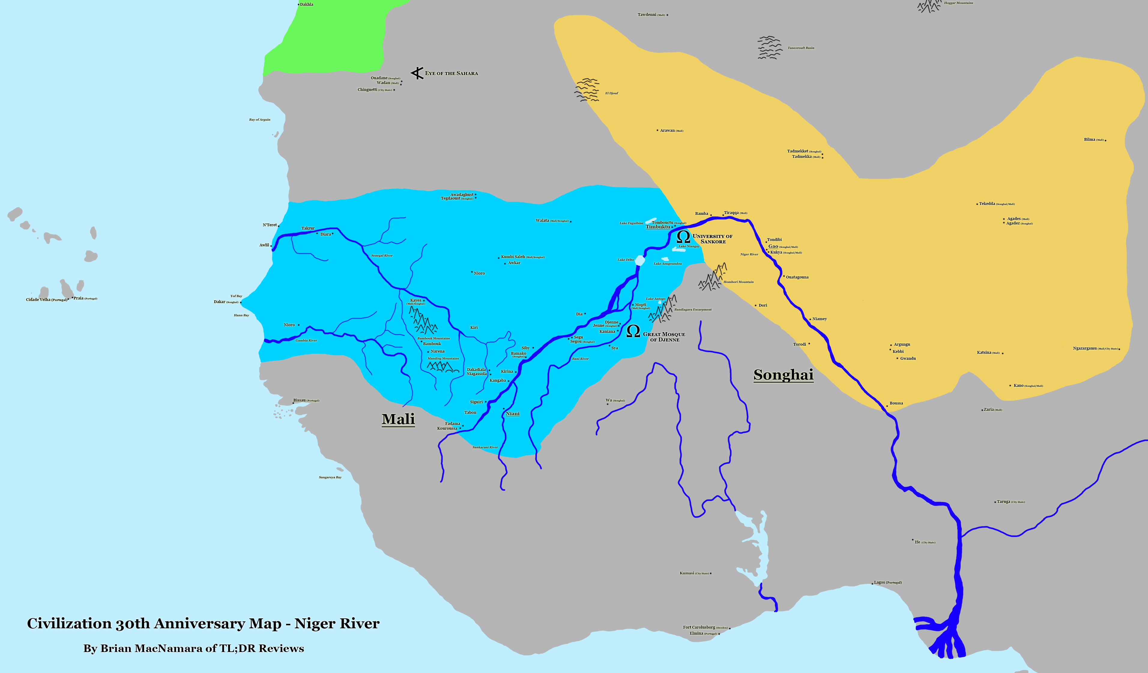 Niger River Civilization Map. Image Credit: Brian MacNamara.