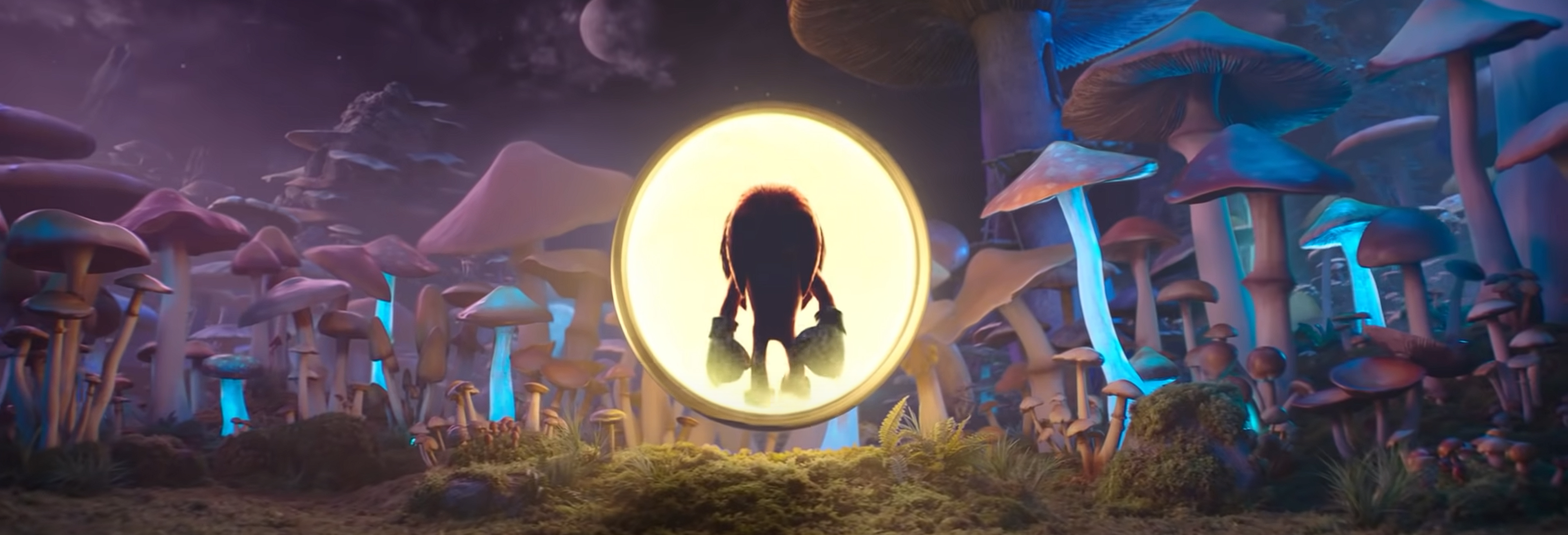 Knuckles walks through a coin portal