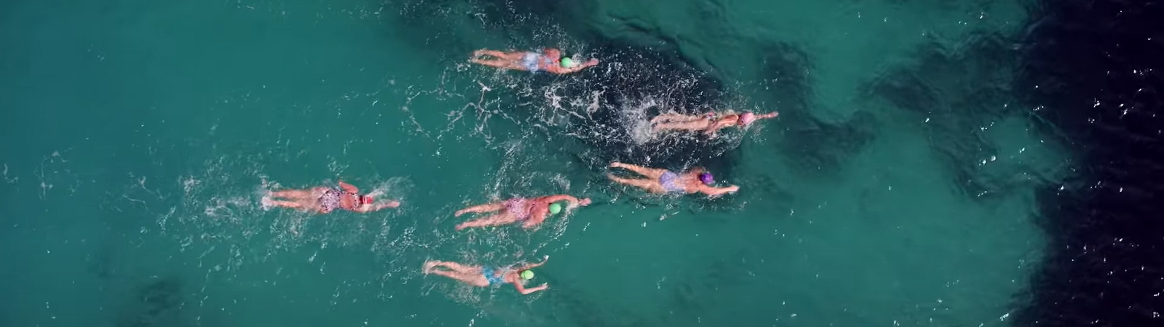 Swimming in the open ocean.