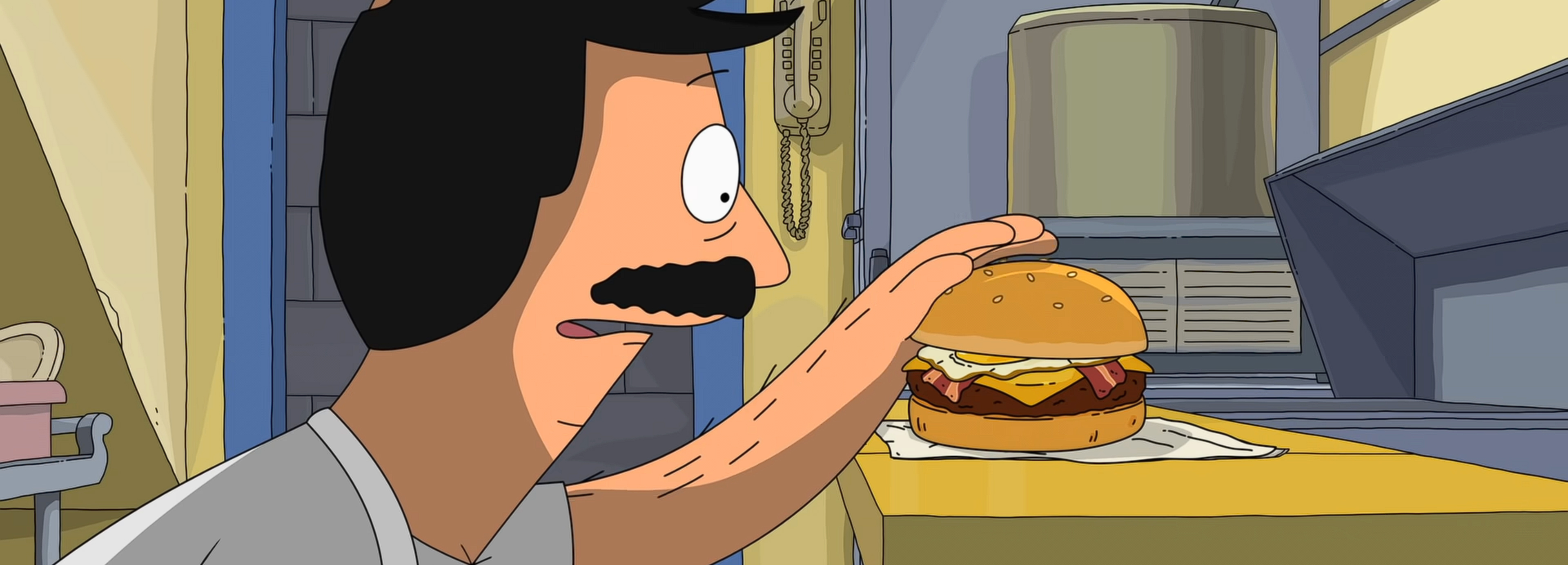 Bob pats a burger