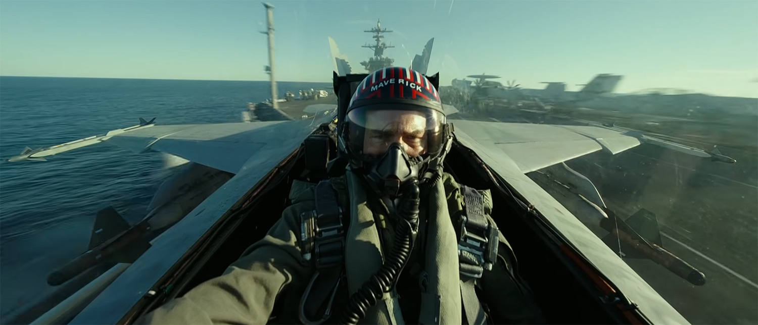 Tome Cruise in a Jet Plane taking off an aircraft carrier