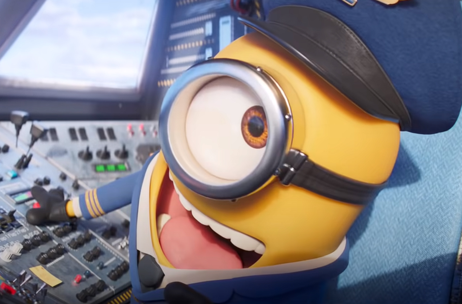 A Minion drives a plane