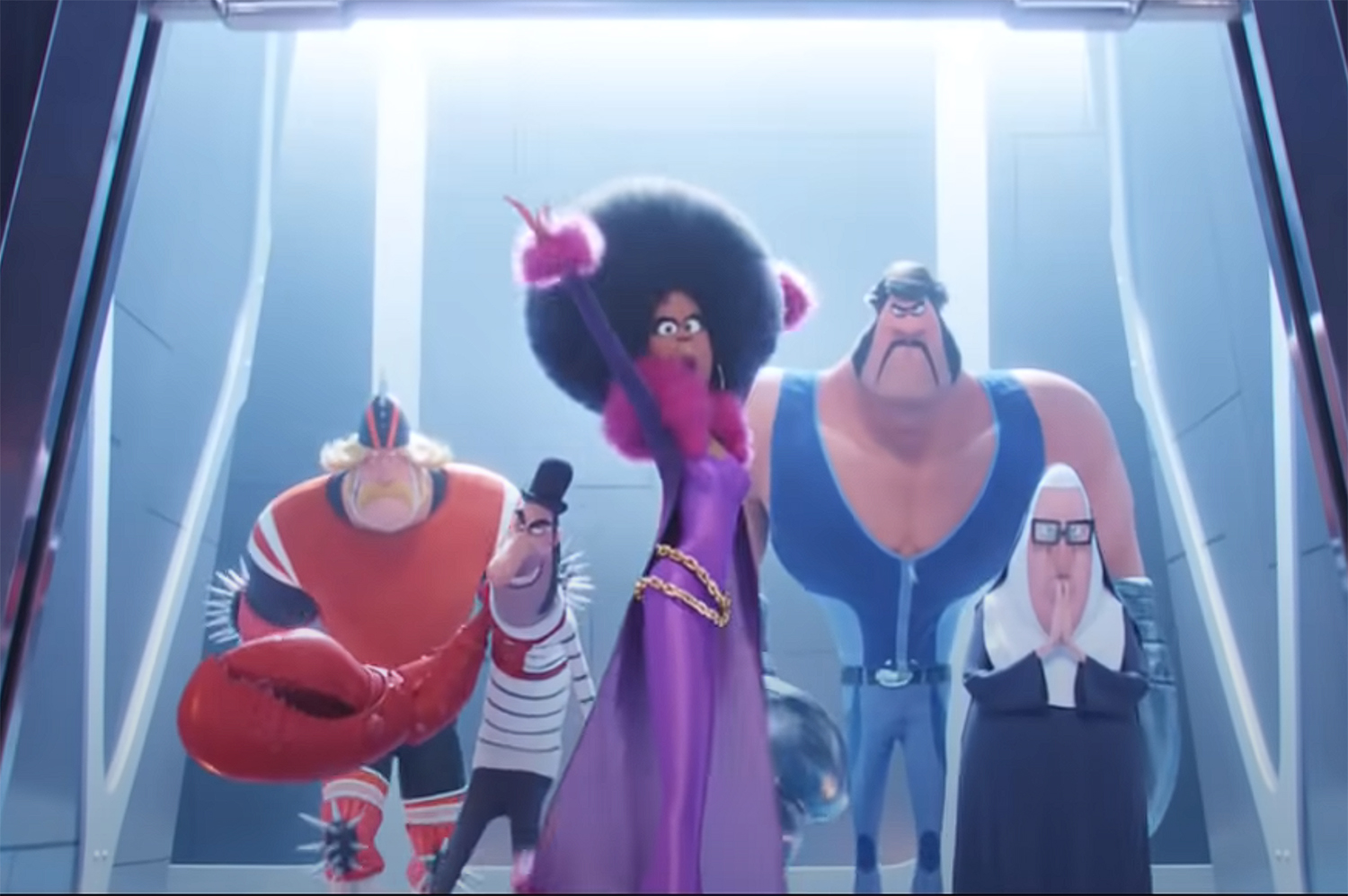 All the villains posing dramatically.