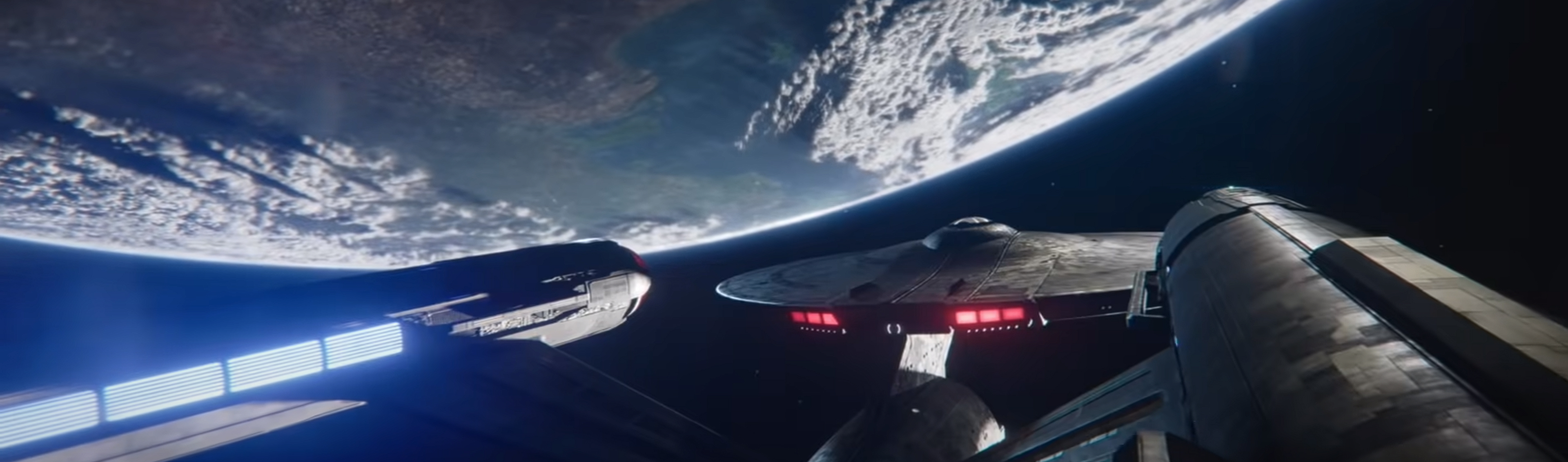 The USS Enterprise from behind