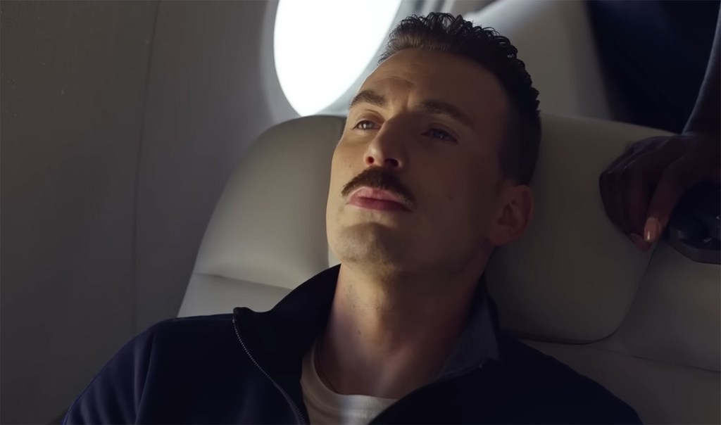 Chris Evans with his moustache.