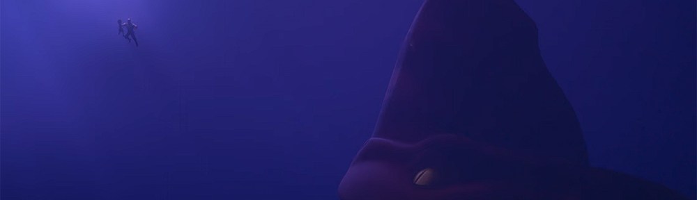 Red stares up at Maisie and Jacob from the depths