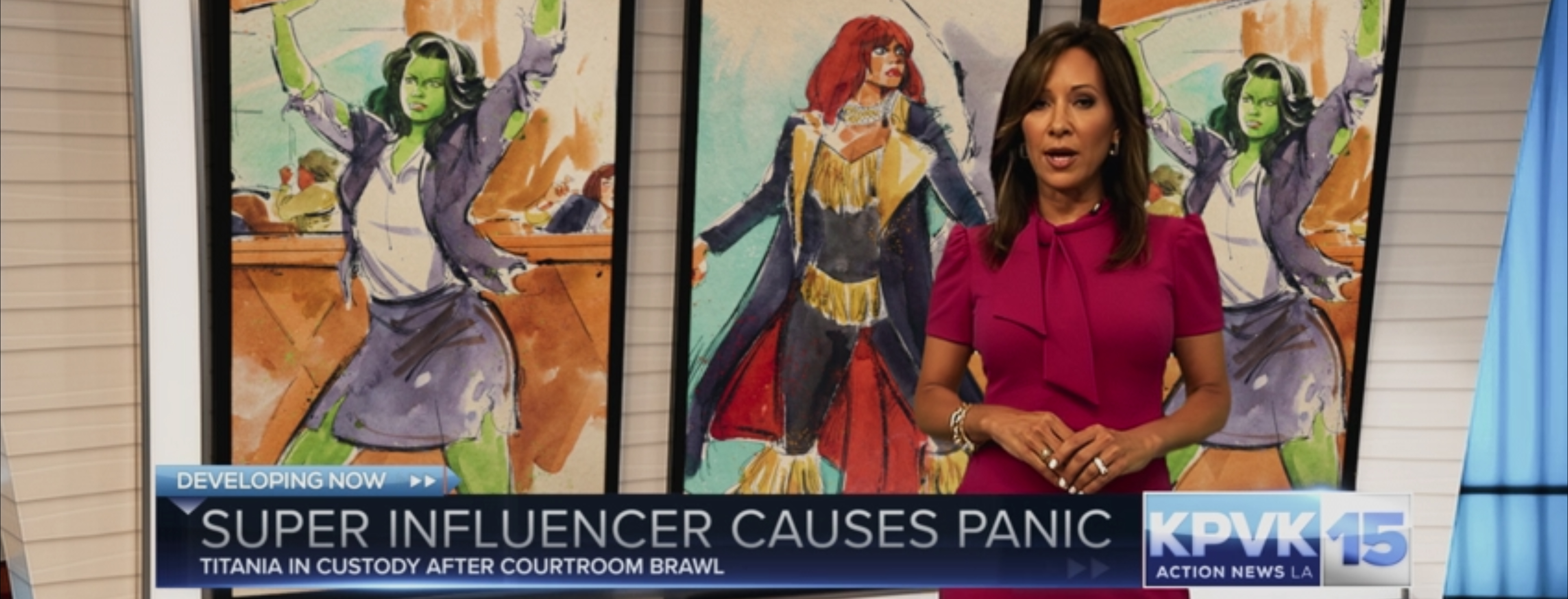 Courtroom sketches of last week's episode.