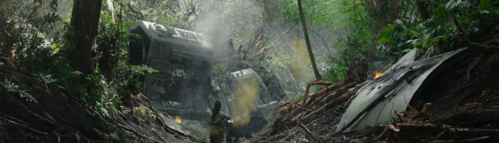 A girl approaches a crashed ship.