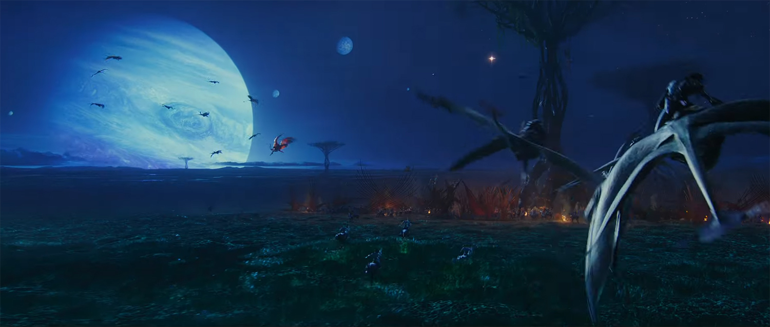 The Gas Giant looms large in the sky.