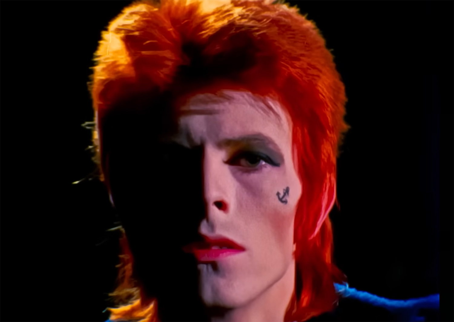 Bowie in flame red hair.