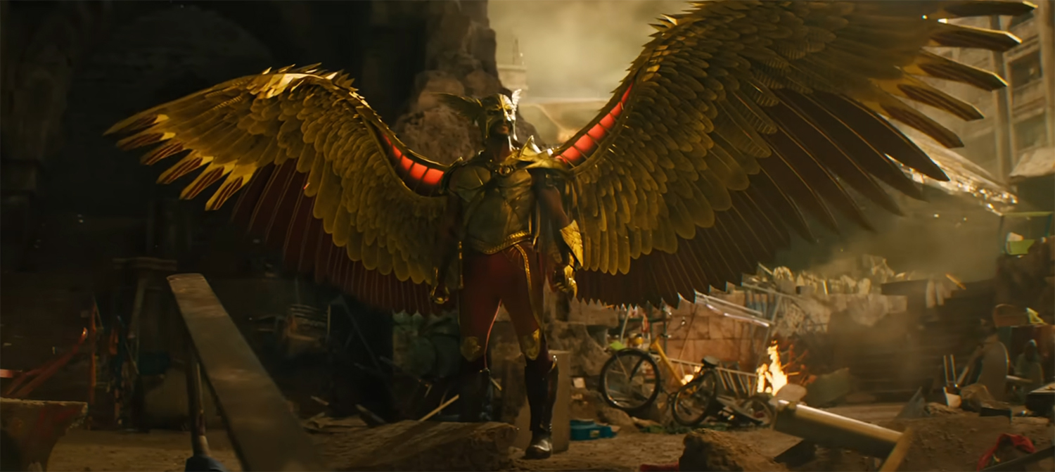 Hawkman in full costume.