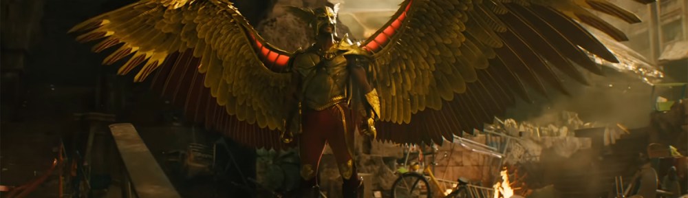 Hawkman in full costume.