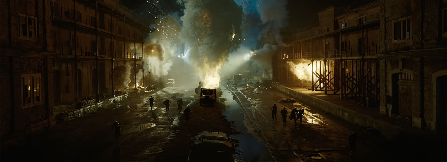 An allied bombing attack.