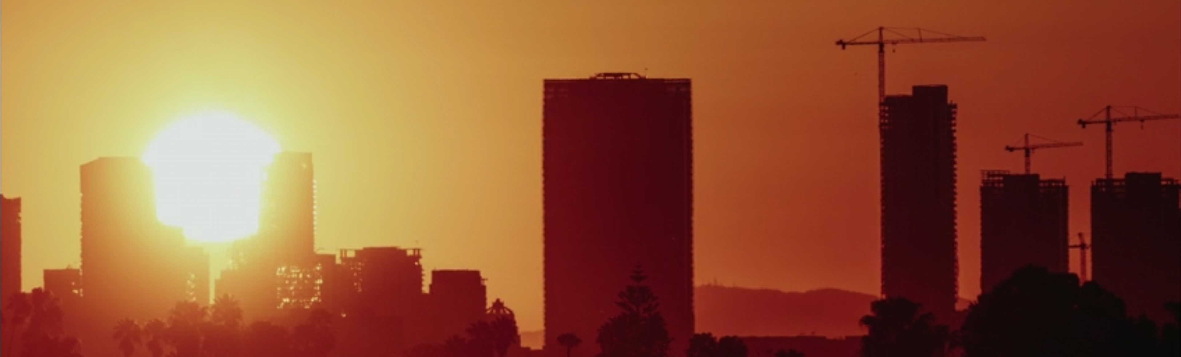 The Los Angeles skylight at sunrise.