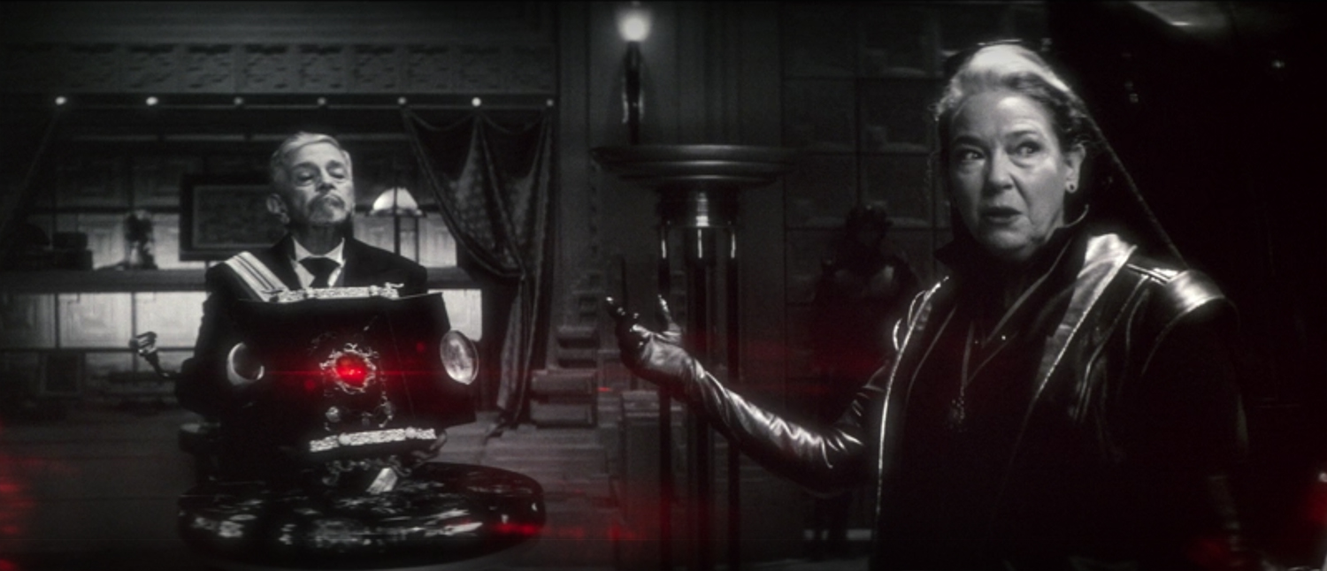 The Bloodstone shines red in black-and-white.