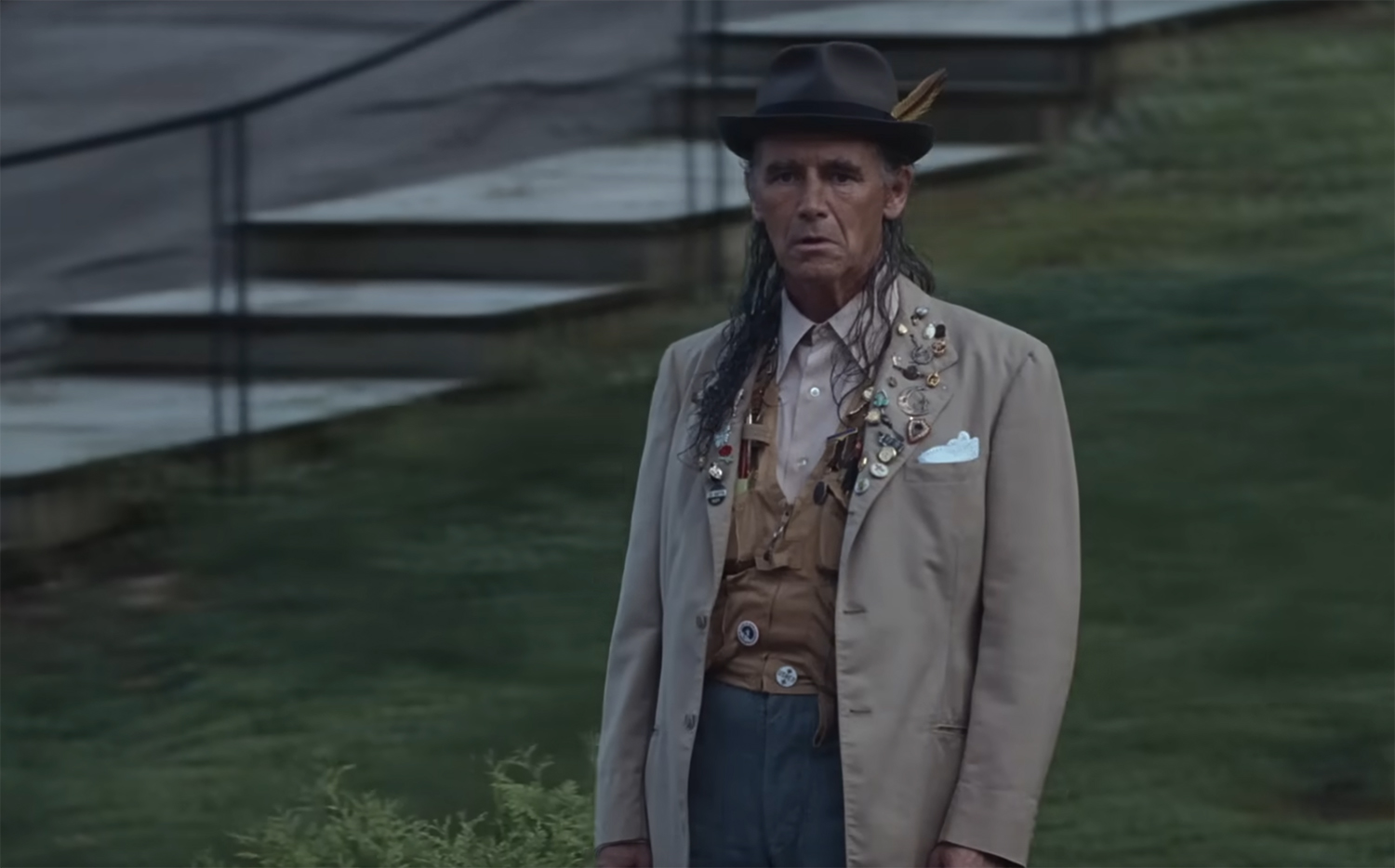 Mark Rylance looks out in hurt.