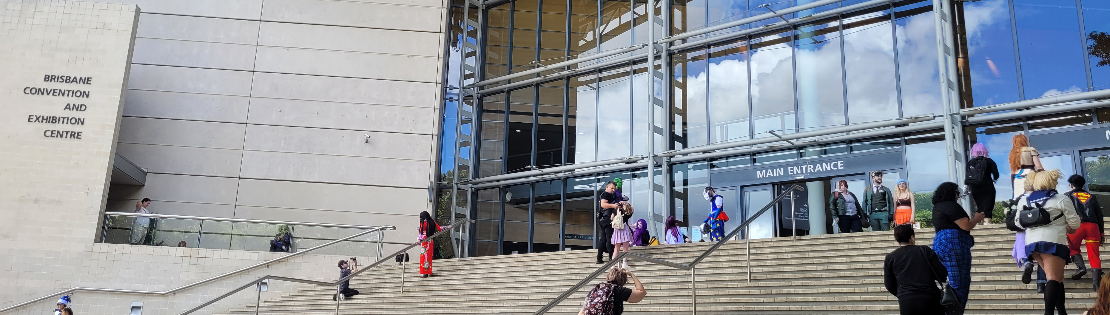 the entrance and stairs to the Brisbane Convention & Exhibition Centre