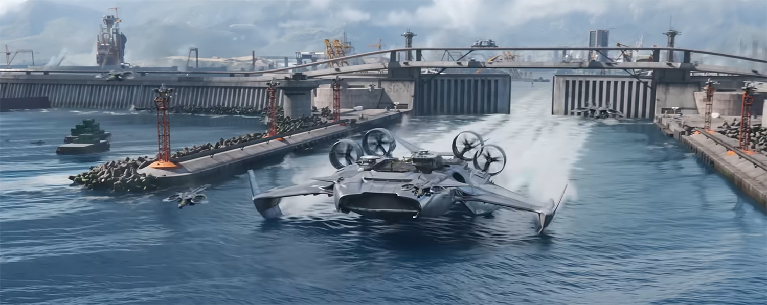 The boat takes of to hunt.