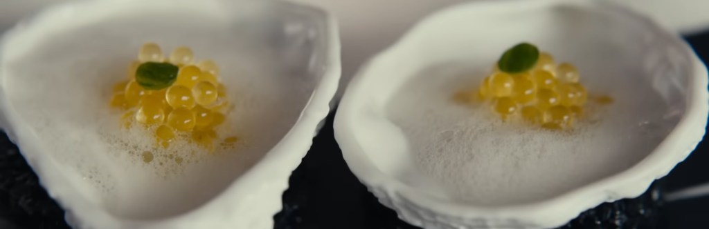 Oyster Foam, with lemon lemon gel