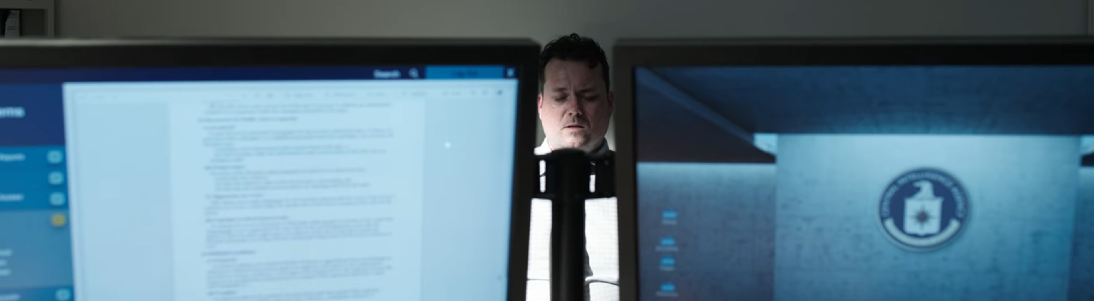 Hiding behind your computer monitors.