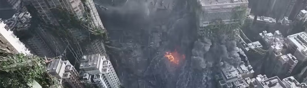 Hong Kong covered in vines and exploding.