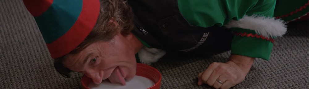 Jason Bateman licking up milk from a saucer.