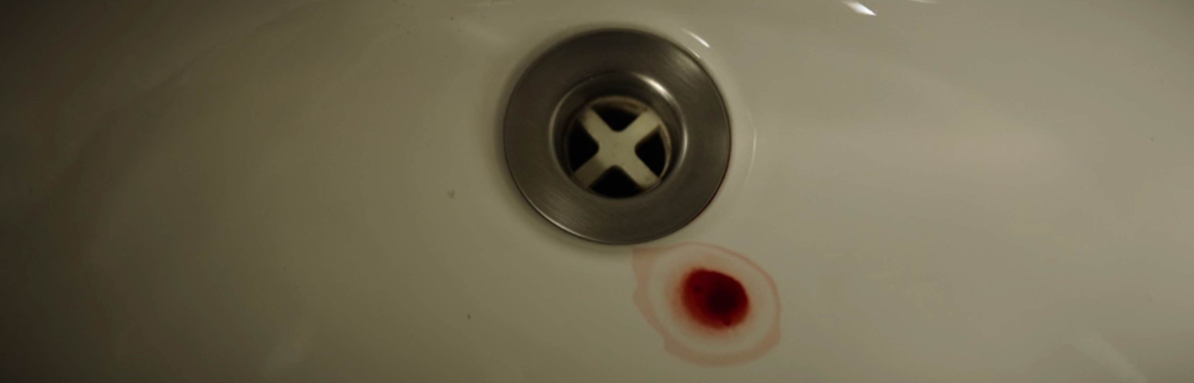 Blood in the sink.