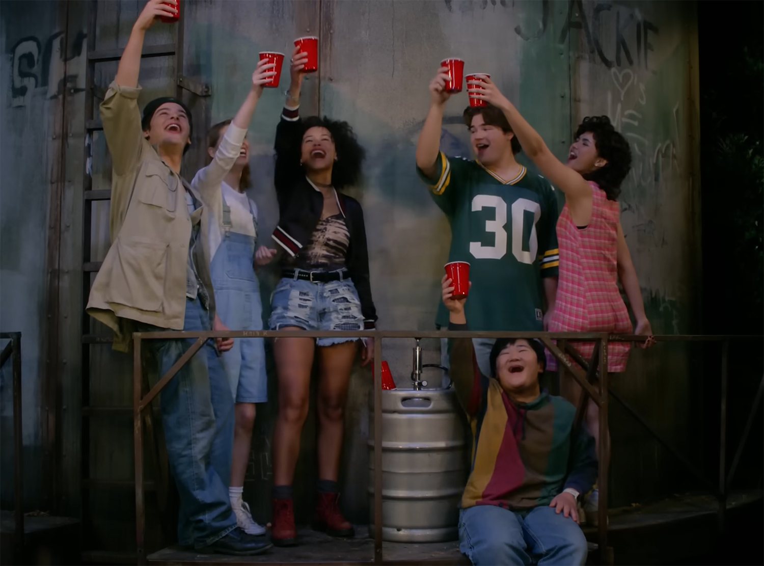 The gang on the water tower.