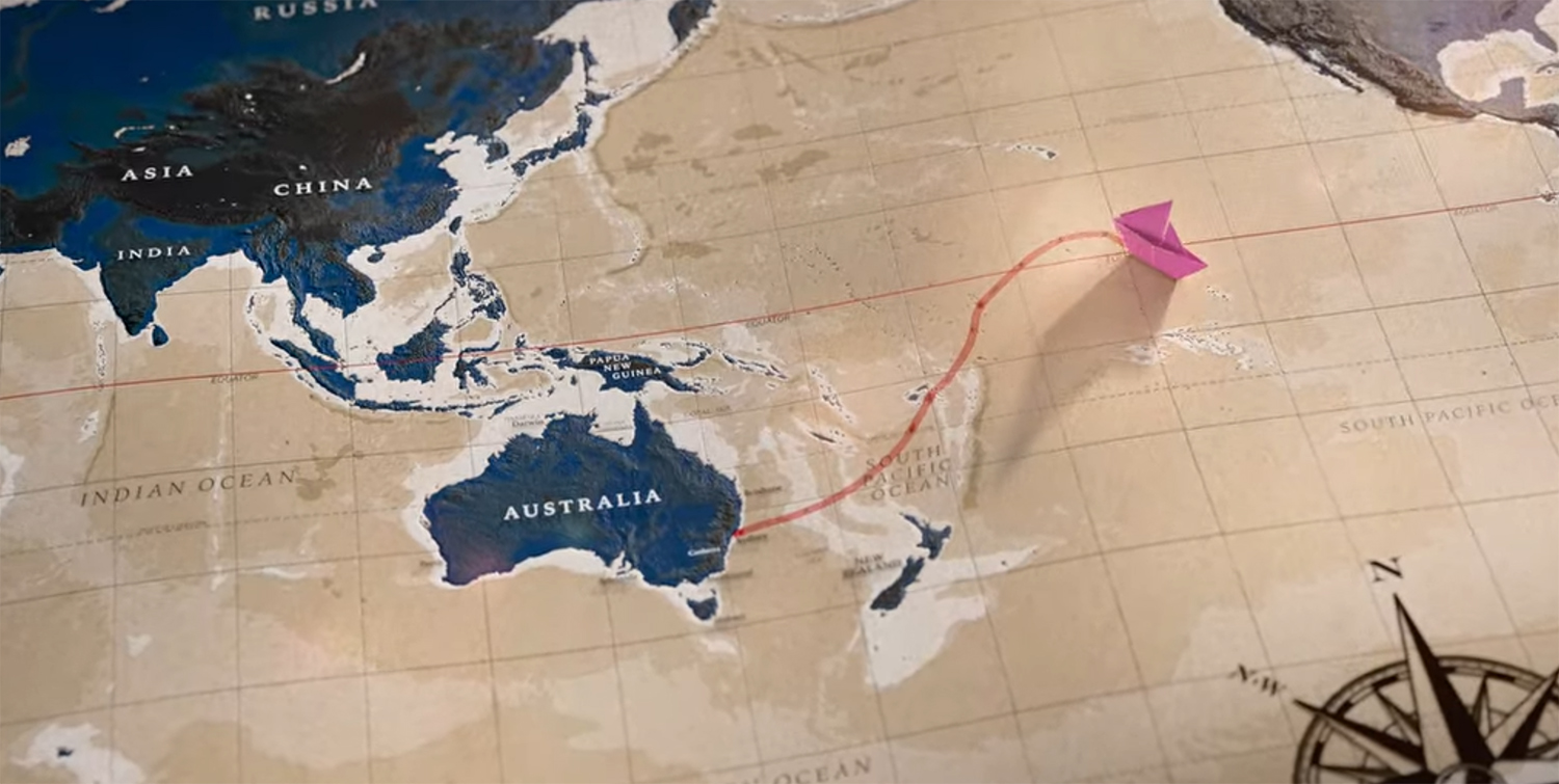 The Pink Lady on a map.