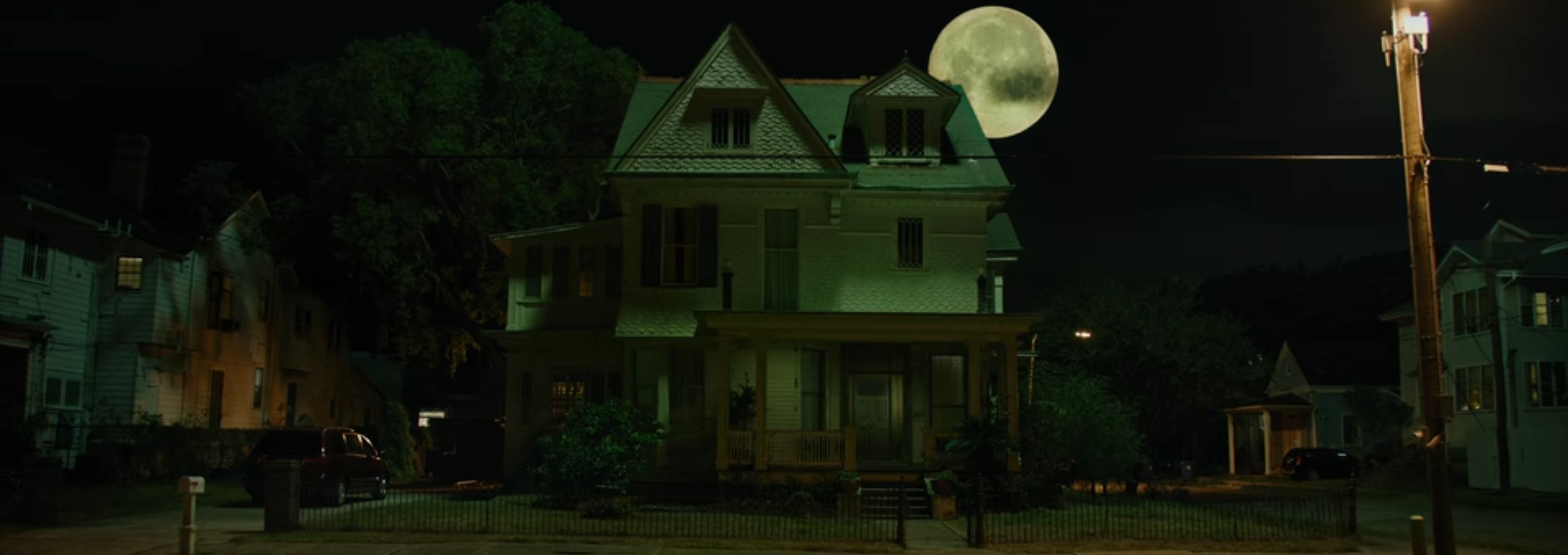 The house at night before all hell breaks loose.