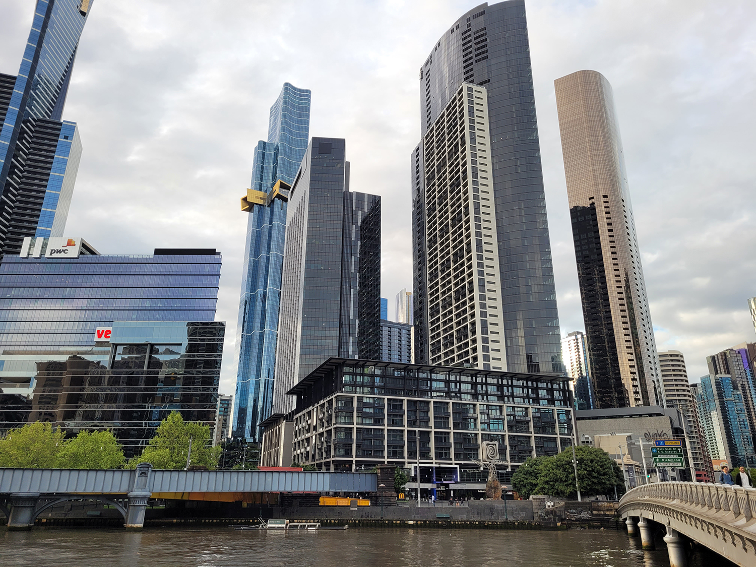 Skyscrapers on the Yarra River.