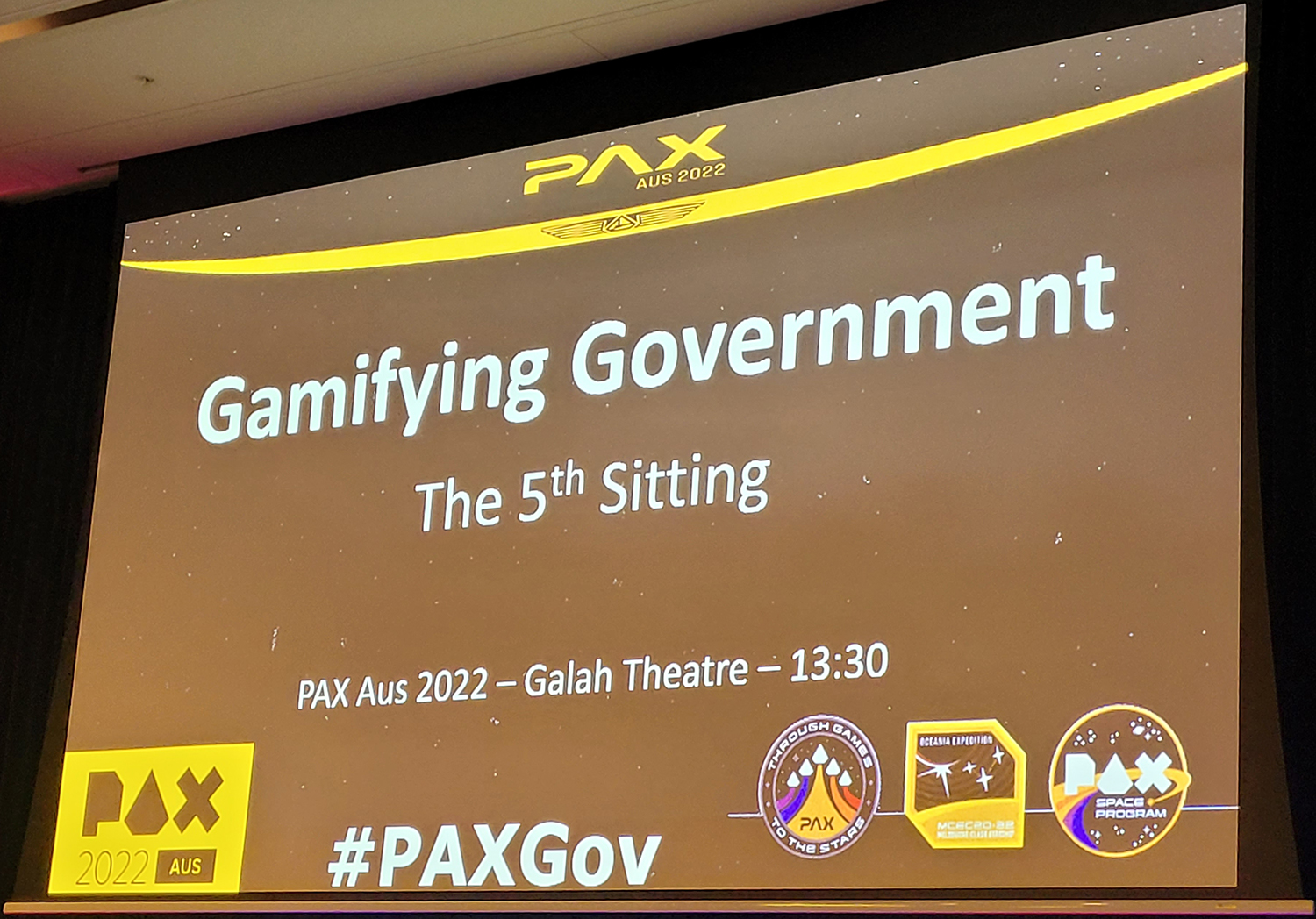 Gamifying Government panel at PAX Australia.